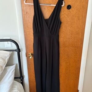 Black V Neck Jumpsuit